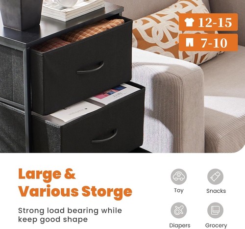 Dresser with 4 Fabric Storage Drawers for Bedroom Organizer Unit w/ Steel Frame - Picture 15 of 40