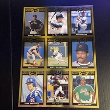 1992 cartwrights gold full panel sheet ripken clemens glavine seaver sandberg bo
