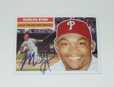 MARLON BYRD SIGNED AUTO'D 2005 TOPPS HERITAGE CARD #291 PHILADELPHIA PHILLIES