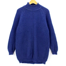 Vintage Sostanza Sweater Women's Purple Pullover Knit Long Sleeve Size Medium M