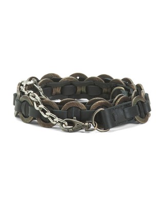 MARTINA MORI Las Vegas Black Leather Belt Made In Italy One  display picture 1