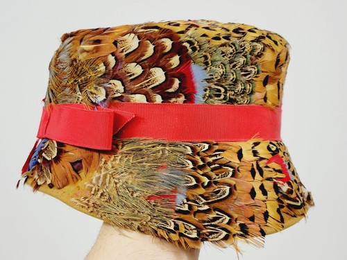 Accesorios De Colección Sombrero Marrón Faisán Codorniz Plumas Sastre Cinta Roja Merrimac - Imagen 21 de 21