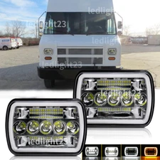 fit Freightliner MT35 MT45 MT55 New Brightest 2PC 5x7" 7x6" LED Headlights HI/LO
