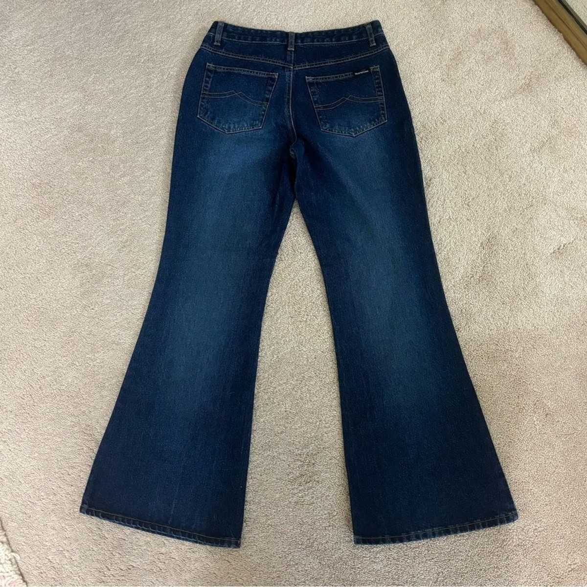 Vintage Y2K Flare Jeans 7 Weathervane Denim Blue Dark Wash