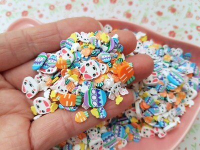 10g/20g Osterhase Fimo Knete Scheiben Decoden Streusel Schleim Handwerk UK