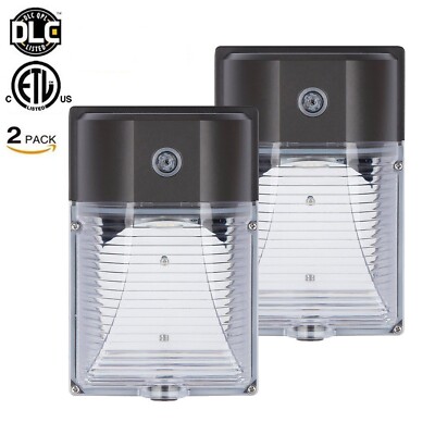 2-PACK Outdoor LED Wall Pack 26Watt 5000K Waterproof with dusk to Dawn Sensor