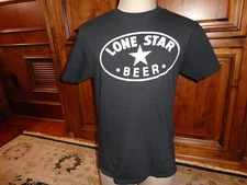 Black American Needle Lone Star Beer Cotton T-Shirt Adult M Distressed Graphics