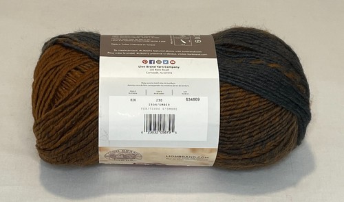 Lion Brand Scarfie Yarn 5.3 oz Iron/Umber or Cranberry/Black - Picture 5 of 5