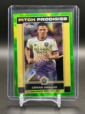 2023 Topps Chrome MLS Cesar Araujo Neon Lava Refractor /99 Pitch Prodigies RC