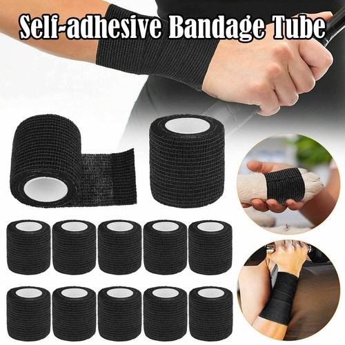 12/24 Rolls Elastic Bandage Self Adhesive Wrist Ankle Gauze Tape Vet Wrap Tattoo - Imagen 15 de 19