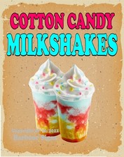 Cotton Candy Milkshakes DECAL CHOOSE YOUR SIZE V Food Truck Concession Sticker