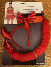 Devil Costume Kit Tail, Ears  Collar Fancy Dress Up Halloween Costume Accessory