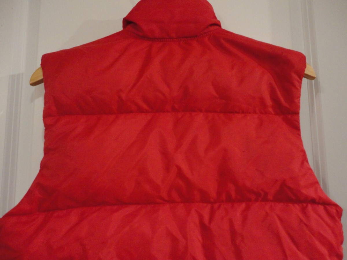 GERRY Vintage Red Nylon Puffer Down Filled Vest S Made in