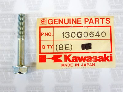 Kawasaki NOS NEW 130G0640 Flanged Bolt 6x40 KX KZ KAF KDX KEF KSF