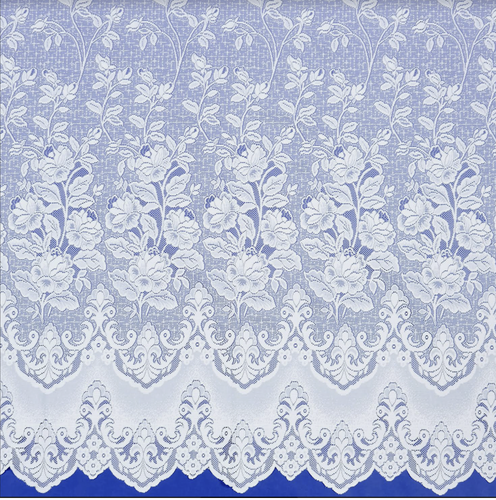 White Net Curtain - Floral Design Ariana - Sold by Width - Privacy -Free Postage - Picture 2 of 4
