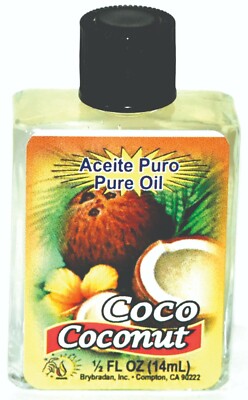BRYBRADAN COCONUT PURE OIL - COCO ACEITE PURO 1/2OZ 1 3 6 12 PCS