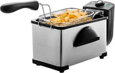 Electric Deep Fryer 2 Liter Capacity, 1500 Watt Lid with Viewing Window and O...