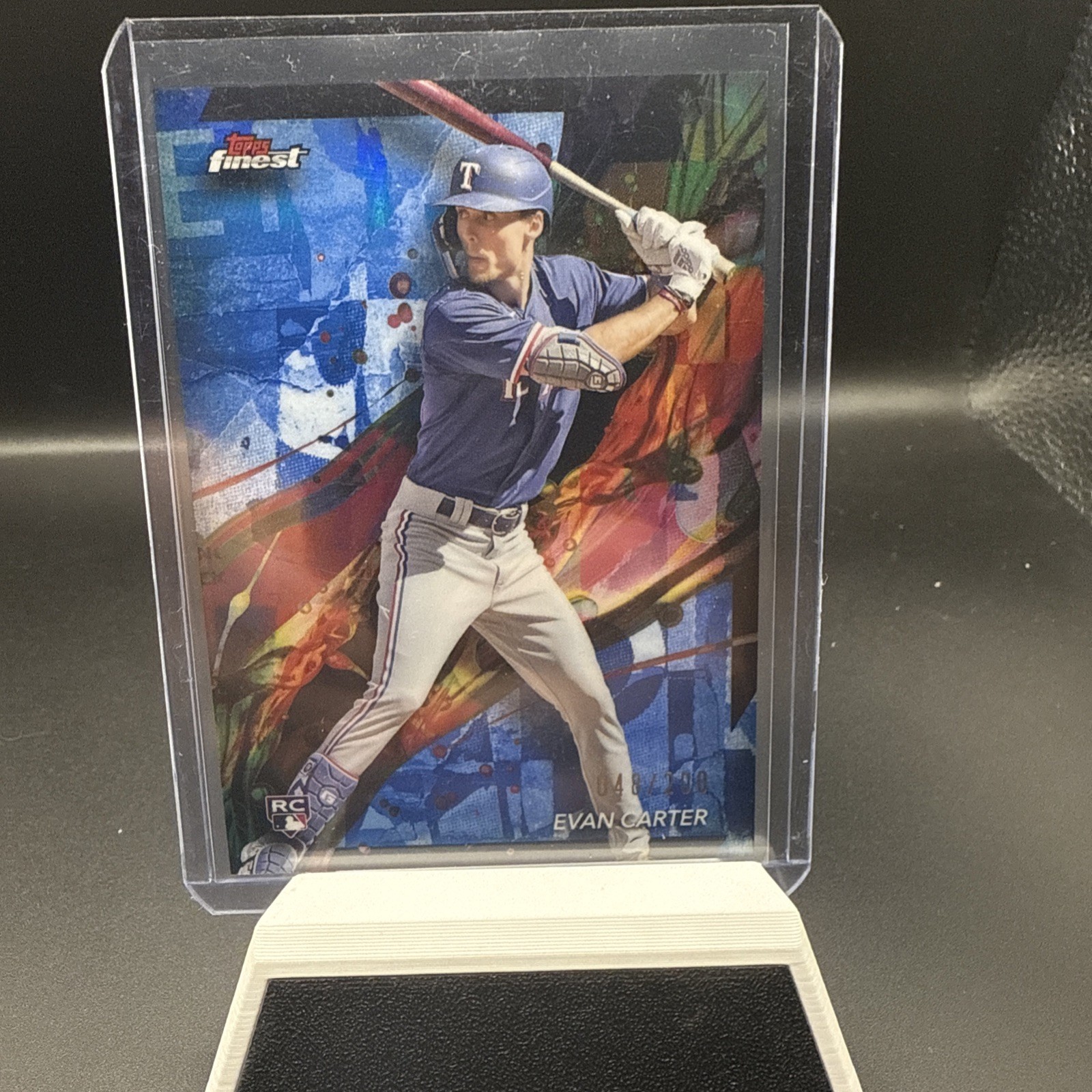 Evan Carter Rookie Common Blue Refractor /200 - 2024 Topps Finest #62 Rangers