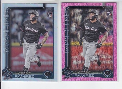 2 - 2025 Topps AGUSTIN RAMIREZ RC Rainbow Foil + Pink Holo Marlins US11