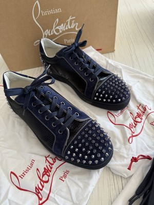 CHRISTIAN LOUBOUTIN SEAVASTE 2 ORLATO MESH SNEAKERS ROCK BLUE EU42