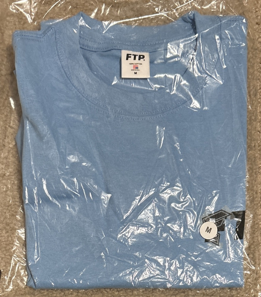 NWT FTP x Famous Stars & Straps Logo Tee Shirt Sky Blue Size Men’s M SHIPS FREE!