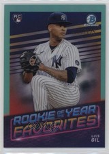 2022 Bowman Rookie of the Year Favorites Aqua Refractor /125 Luis Gil 6k2