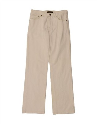 GF FERRE Womens Straight Casual Trousers IT 46 Large W32 L30 White Cotton DC99