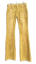 Pilcro Anthropologie Green/Mustard Yellow Corduroy Flare Pants Size 23