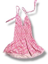 LoveShackFancy LUISETTA HALTER DRESS Pink Berry Fields Medium Coquette Girly
