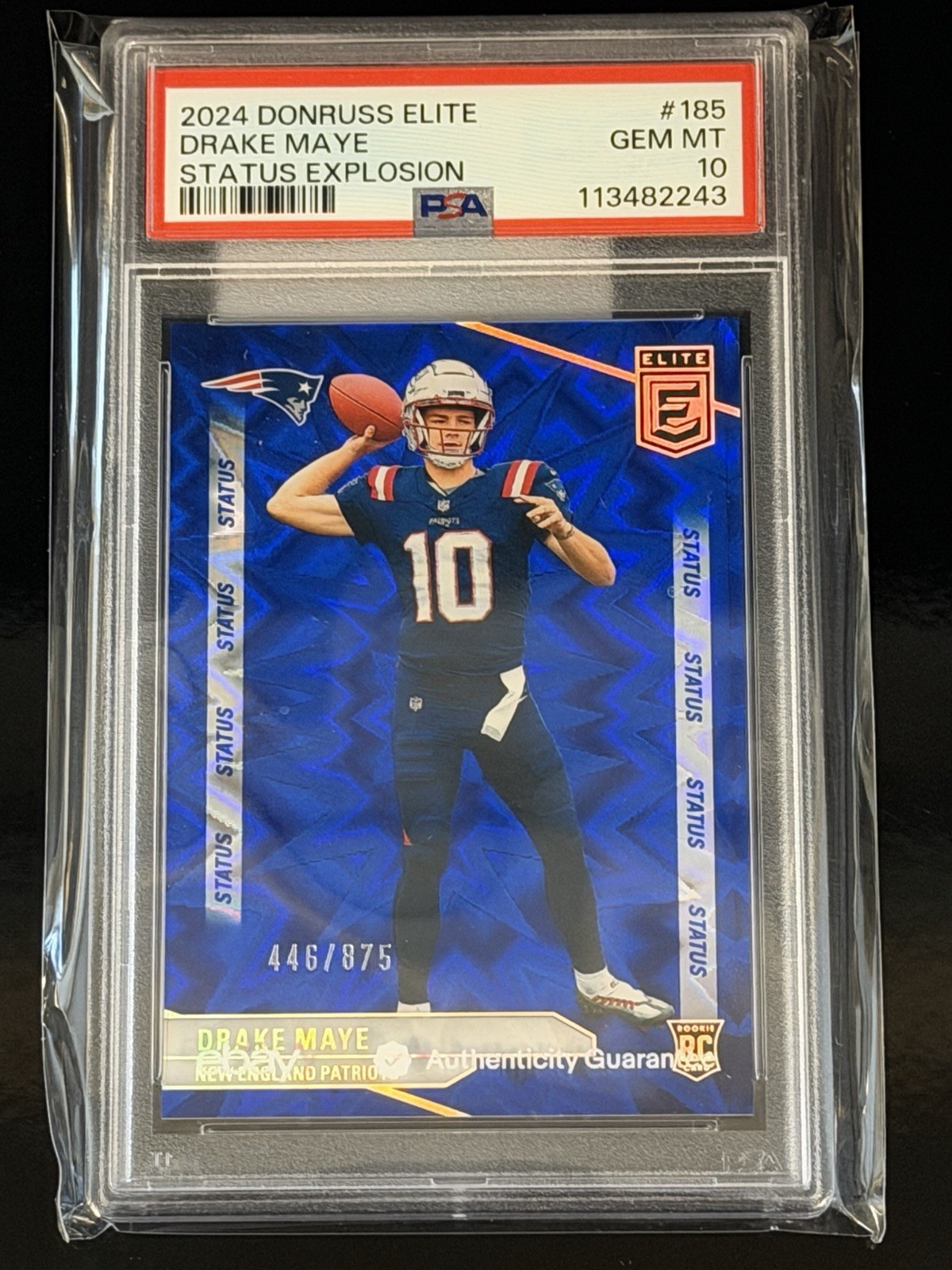 Drake Maye Panini Donruss Elite #185 Status Explosion