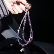 Sparkling Crystal Charm Wrist Strap Cell Phone Lanyard Bag Decorative Accessory