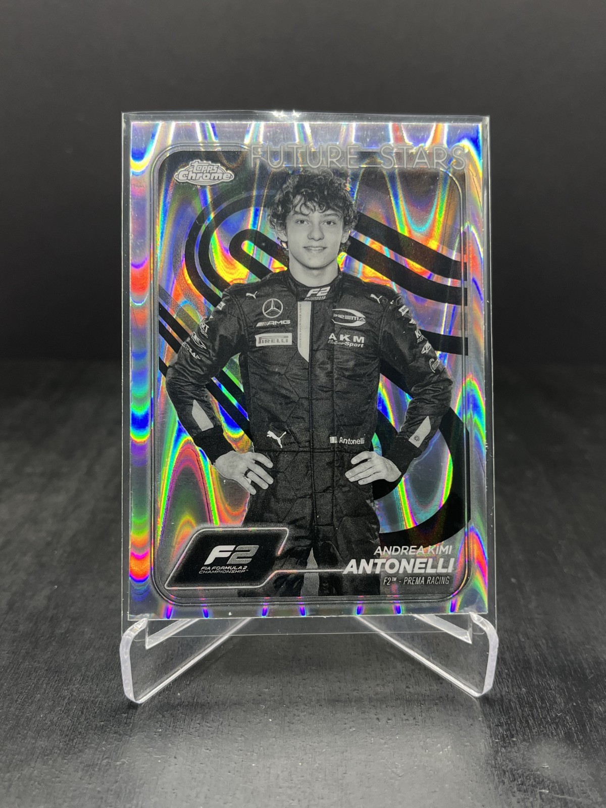 2024 Topps Chrome F1 Andrea Kimi Antonelli Black & White RayWave #22