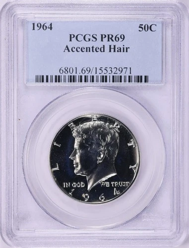 1964 Kennedy Half Accented Hair PCGS PR69 Accent Hair PF69