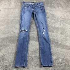 Levis Skinny Jeans Girls Youth 16 Reg Blue Adjustable Waist Distressed