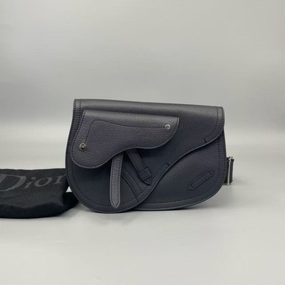 Christian Dior Black Saddle Crossbody Bag Auth