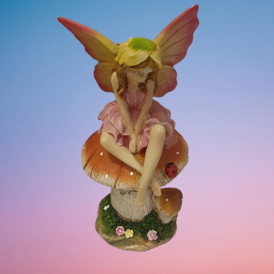 Fairy Garden Statue Mushroom Pixie Ornament Toadstool Outdoor Decor - Image 3 of 4