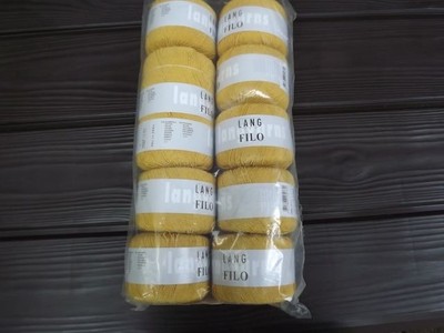 Lang Yarns Filo #899-0011:: cotton blend yarn, brand new in sealed bag, yellow