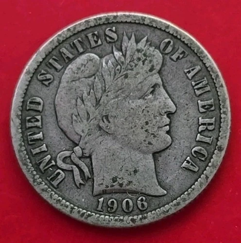 Photo of a 1906-P Barber Dime from an eBay listing that sold on Jul 20, 2026