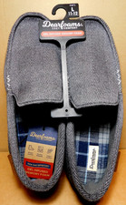 Dearfoams Cozy Comfort Men's Gray 11-12 Gel Infused Memory Foam Herringbone Moc.