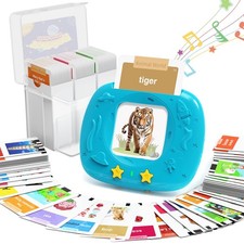 HOMESTEC Toddler Talking Flash Cards with 408 Sight Words  18 Songs, Blue