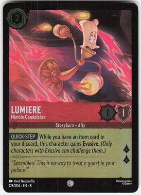Lumiere Nimble Candelabra Foil 128/204 Reign of Jafar Disney Lorcana