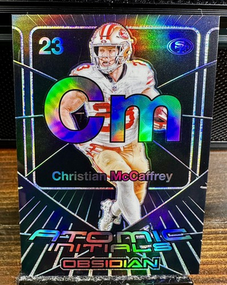 #ad 2024 Obsidian Christian McCaffrey Atomic Initials Black Electric Etch Hologram🔥 $35.99
