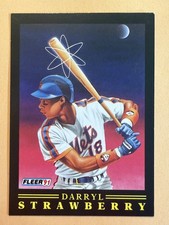 1991 Fleer Darryl Strawberry #12 Pro Visions Black Mets Nuclear Powered