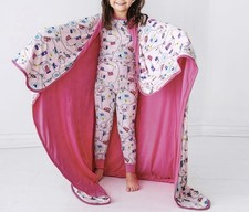 Little Sleepies Rosy Road Trip Pajamas Girl  s 3T Bamboo Pink Map 2PC Long Sleeve