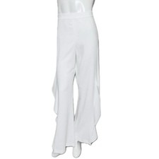 👖👜 ALICE + OLIVIA *NWT* Off-White Ruffle Wide-Leg Holiday Dress Pants | Sz 8