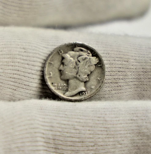 1921 US Mercury Silver Dime 10c VG+ (Cleaned)