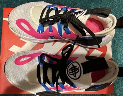 Nike Huarache E.D.G.E. TXT BG Athletic Sneaker Unisex Kids 1Y White/Pink