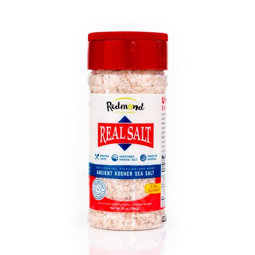 Redmond Real Sea Salt - Natural Unrefined Gluten Free Kosher, 10 Ounce Shaker 