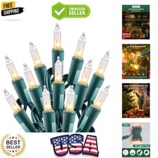 Clear Christmas String Lights 100 Count 25 Feet Incandescent Bulb Mini Lights...