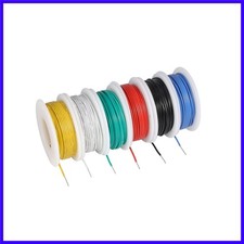 30 awg Wire Solid Core Hookup Wires-6 Different Colored Jumper Wire 100ft or ...